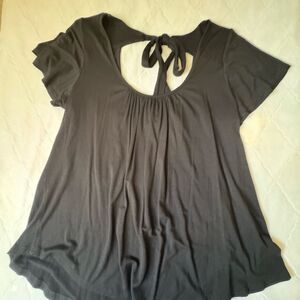 Women's Black Tie-Back Top